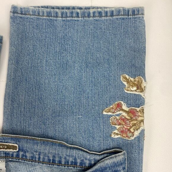 Vintage Cavaricci Floral Patchwork Y2K Bootcut Jeans Size 10 E - Picture 3 of 10